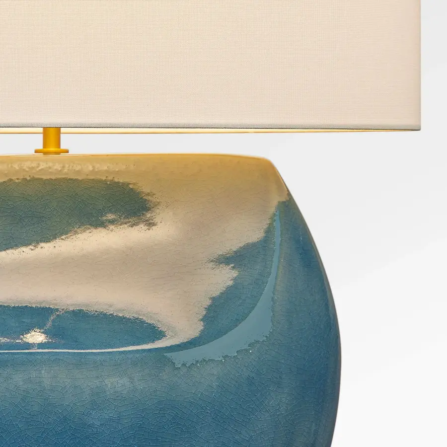 Pente 27" Table Lamp in Deep Ocean Crackle - Image 6
