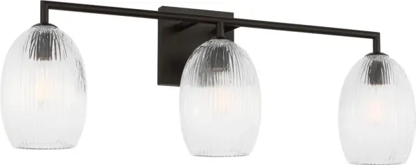The Serafina 27" Bath Vanity Light brings organic sophistication to any space with its handcrafted combed glass and botanical-inspired forms. Perfect for bathrooms and beyond, it delivers soft ambient lighting with artistic flair.