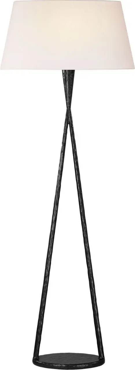 Sculptural Statement Floor Lamp with Timeless Aged Iron Finish - Image 1