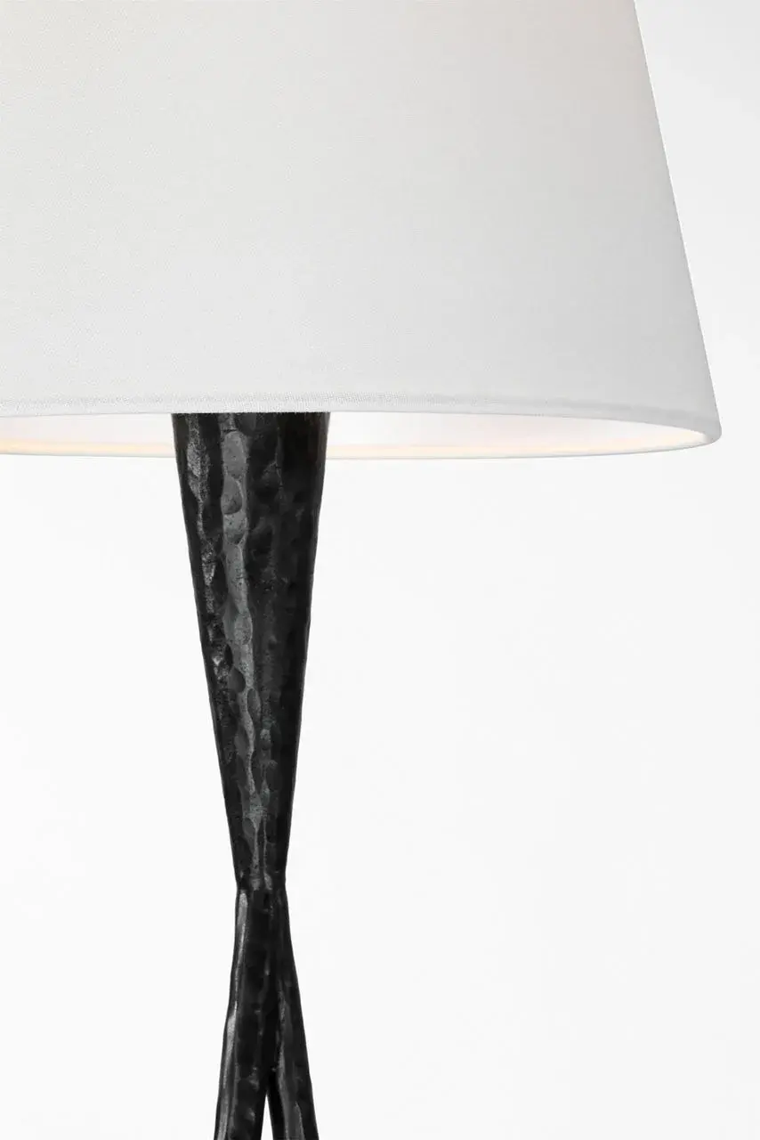 Sculptural Statement Floor Lamp with Timeless Aged Iron Finish - Image 2