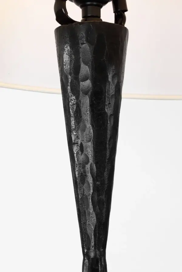Sculptural Statement Floor Lamp with Timeless Aged Iron Finish - Image 3