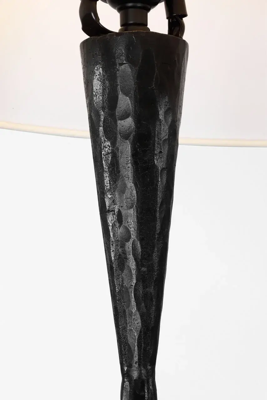 Sculptural Statement Floor Lamp with Timeless Aged Iron Finish - Image 3