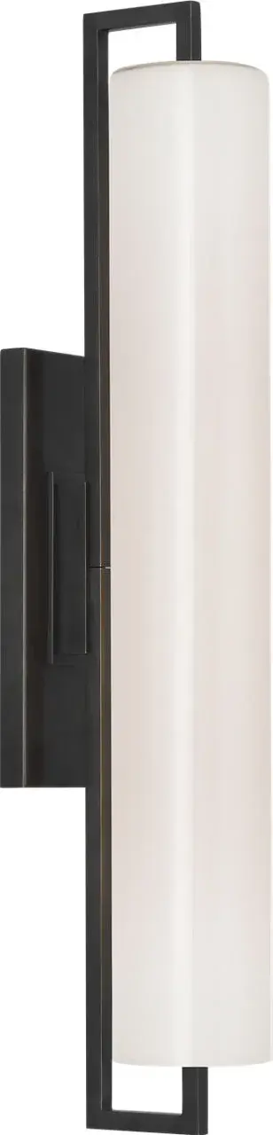 Bowen 21" Linear Bath Sconce in Bronze with White Glass - Image 4