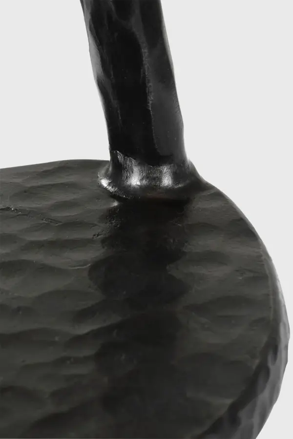 The Cesta table lamp combines artistic metalwork with functional lighting. At 28" tall, this substantial piece features a sculpted aged iron base paired with a classic linen shade, creating sophisticated ambiance in any space. - alternate view