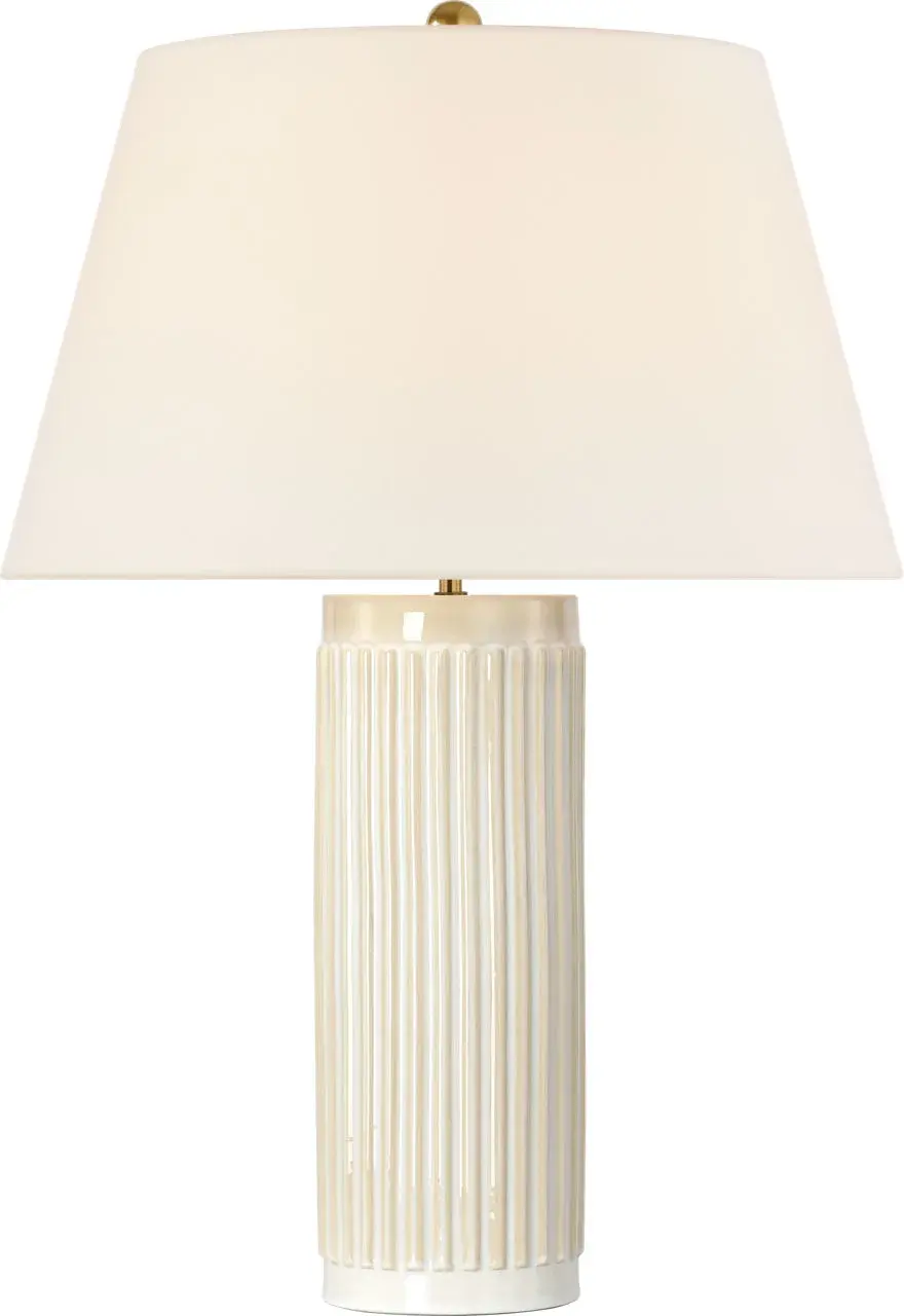 Elegant Transitional Table Lamp with Warm Neutral Finish - Image 1