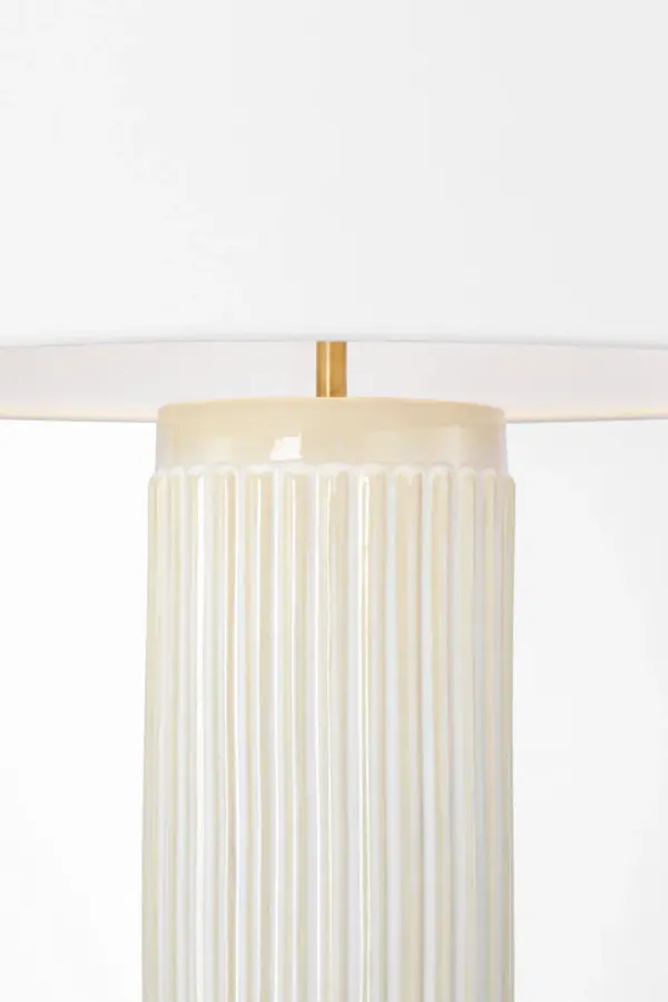 Elegant Transitional Table Lamp with Warm Neutral Finish - Image 3