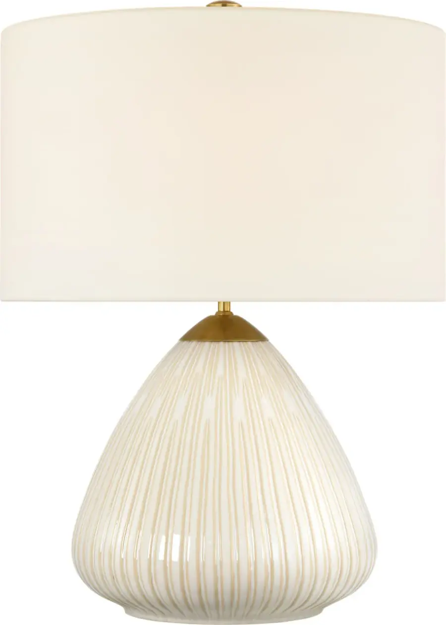 Sculptural Organic Table Lamp with Warm Neutral Finish - Image 1