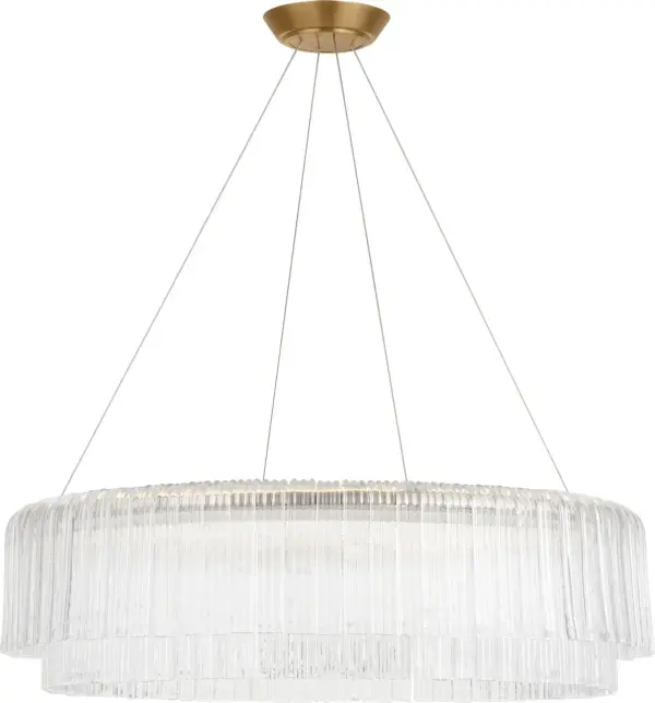 Maderno 36" Chandelier in Hand-Rubbed Antique Brass with Clear Glass - Image 1