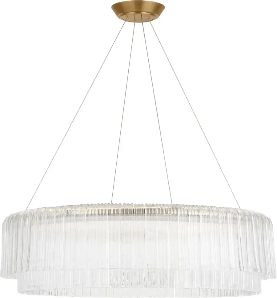 Maderno 36" Chandelier in Hand-Rubbed Antique Brass with Clear Glass - Image 1