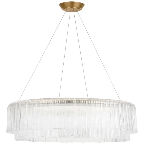 Maderno 36" Chandelier in Hand-Rubbed Antique Brass with Clear Glass - Image 2