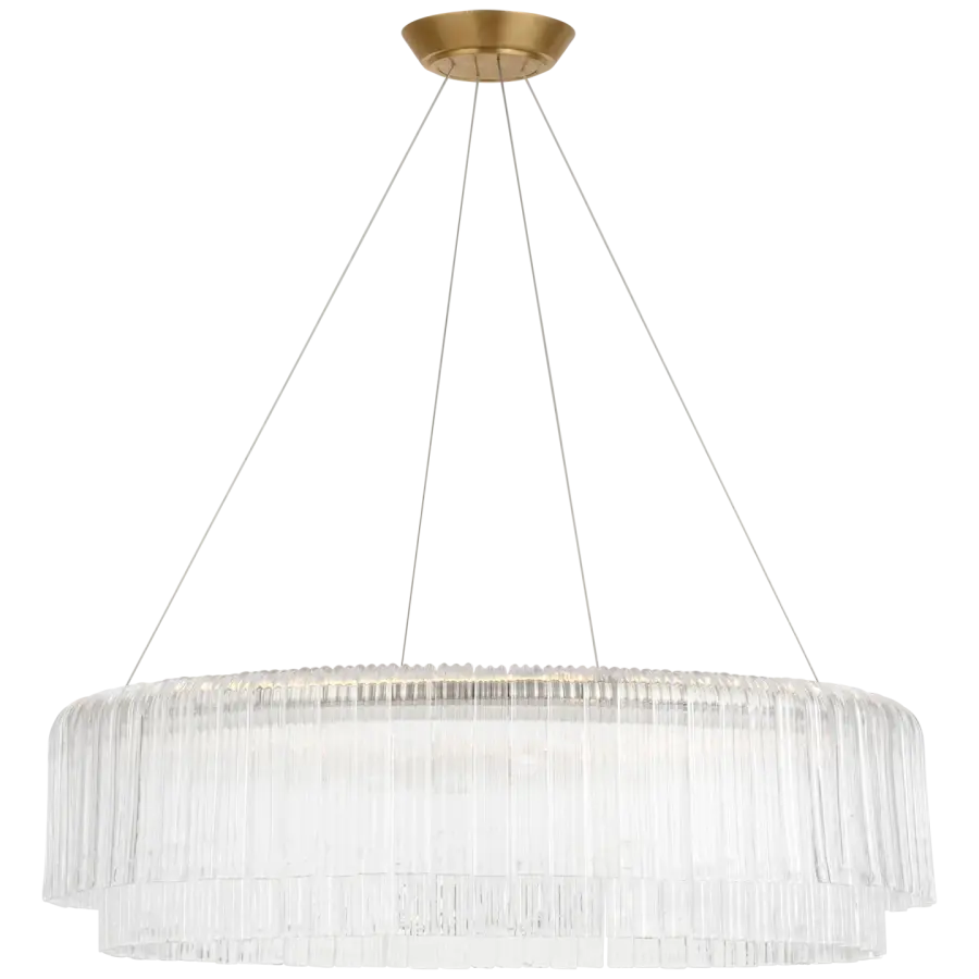 Maderno 36" Chandelier in Hand-Rubbed Antique Brass with Clear Glass - Image 2