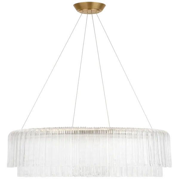Maderno 36" Chandelier in Hand-Rubbed Antique Brass with Clear Glass - Image 3