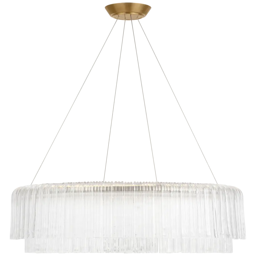 Maderno 36" Chandelier in Hand-Rubbed Antique Brass with Clear Glass - Image 3