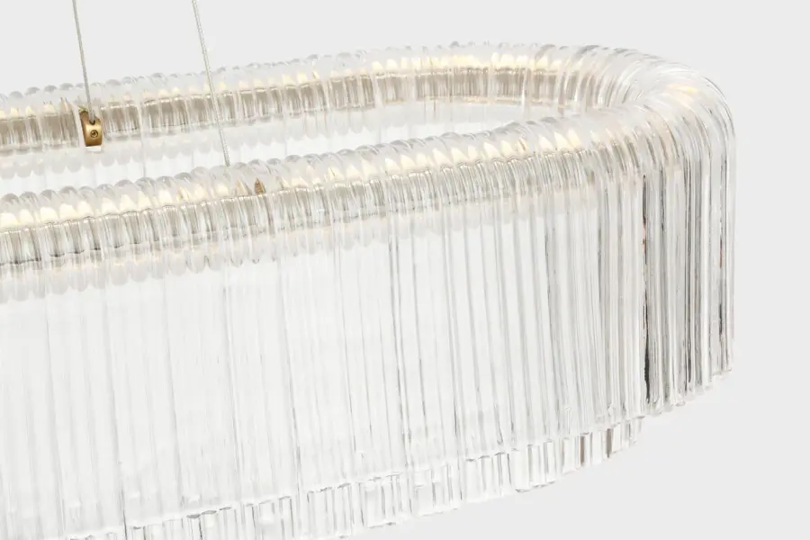 Maderno 55" Linear Chandelier in Hand-Rubbed Antique Brass with Clear Glass - Image 2