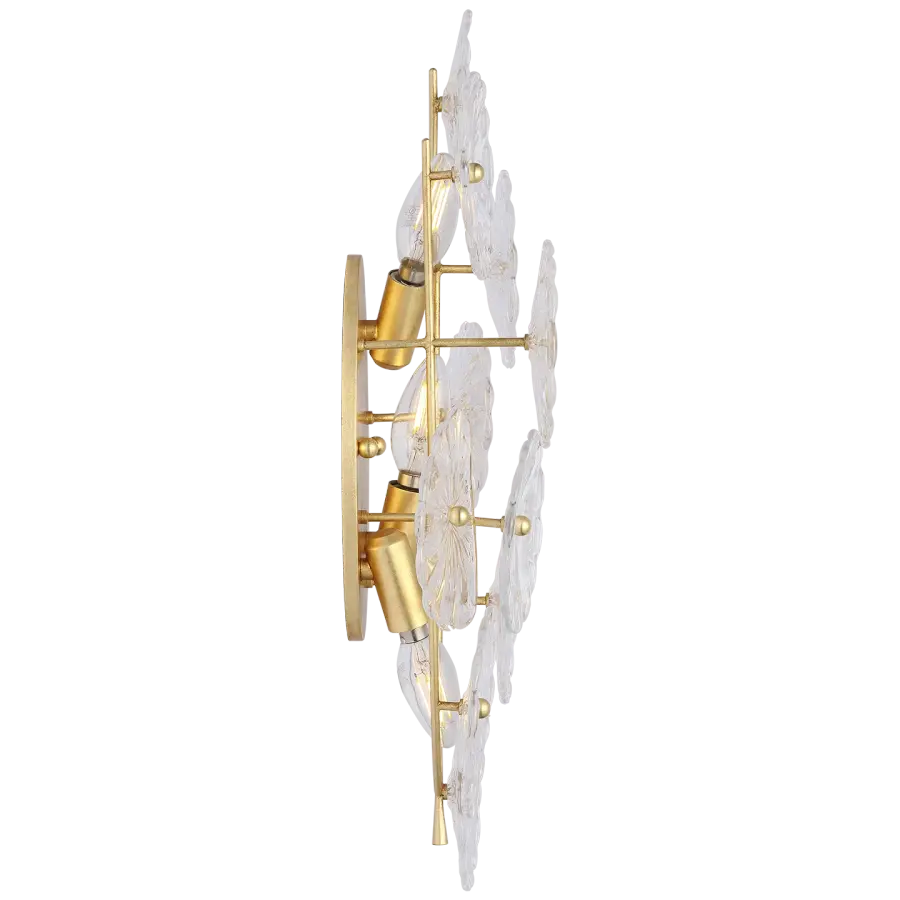 Gianna 21" Layered Sconce in Gild with Clear Glass - Image 1
