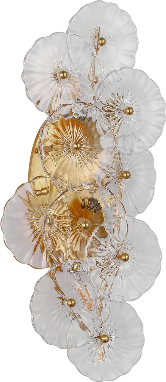 Gianna 21" Layered Sconce in Gild with Clear Glass - Image 2