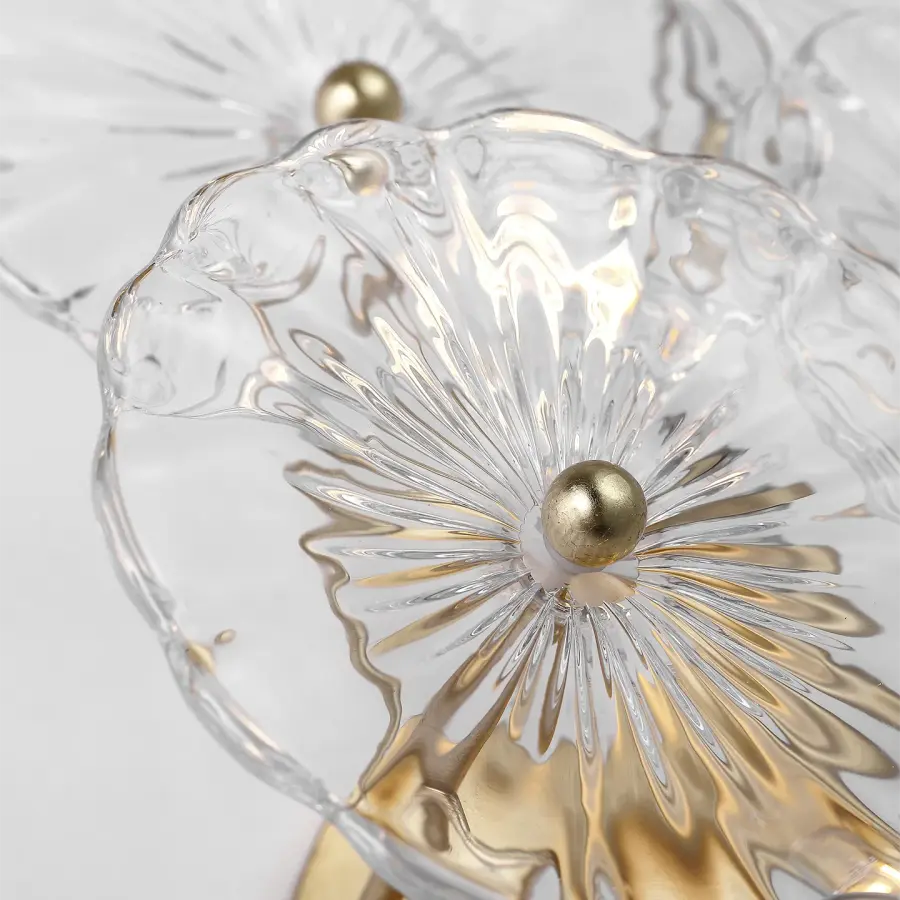 Gianna 21" Layered Sconce in Gild with Clear Glass - Image 4