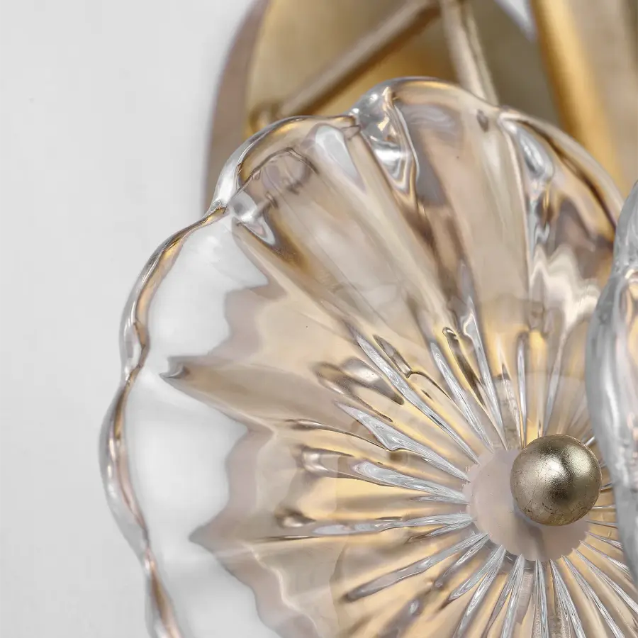 Gianna 21" Layered Sconce in Gild with Clear Glass - Image 5