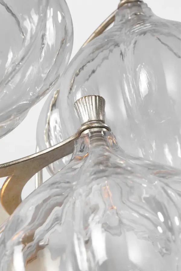 Caselli 15" Sconce in Burnished Silver Leaf with Clear Glass - Image 5