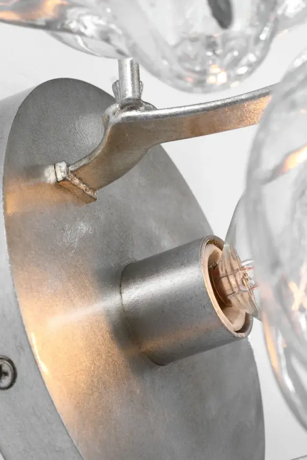 Caselli 15" Sconce in Burnished Silver Leaf with Clear Glass - Image 7