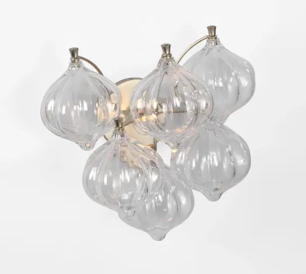 Caselli 15" Sconce in Burnished Silver Leaf with Clear Glass - Image 8