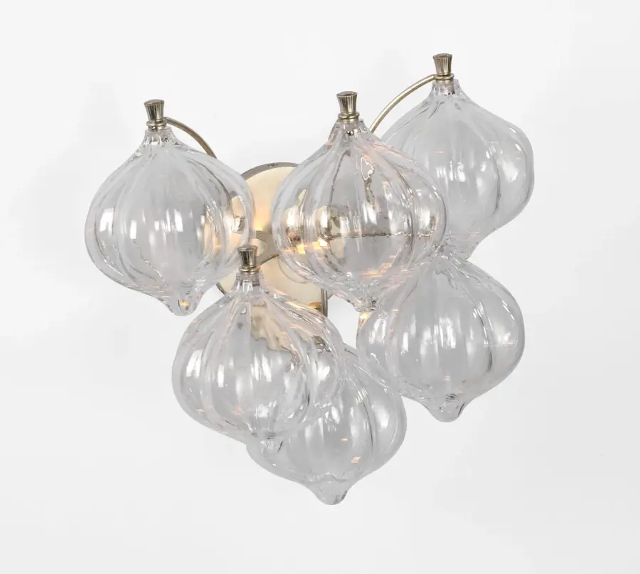 Caselli 15" Sconce in Burnished Silver Leaf with Clear Glass - Image 8