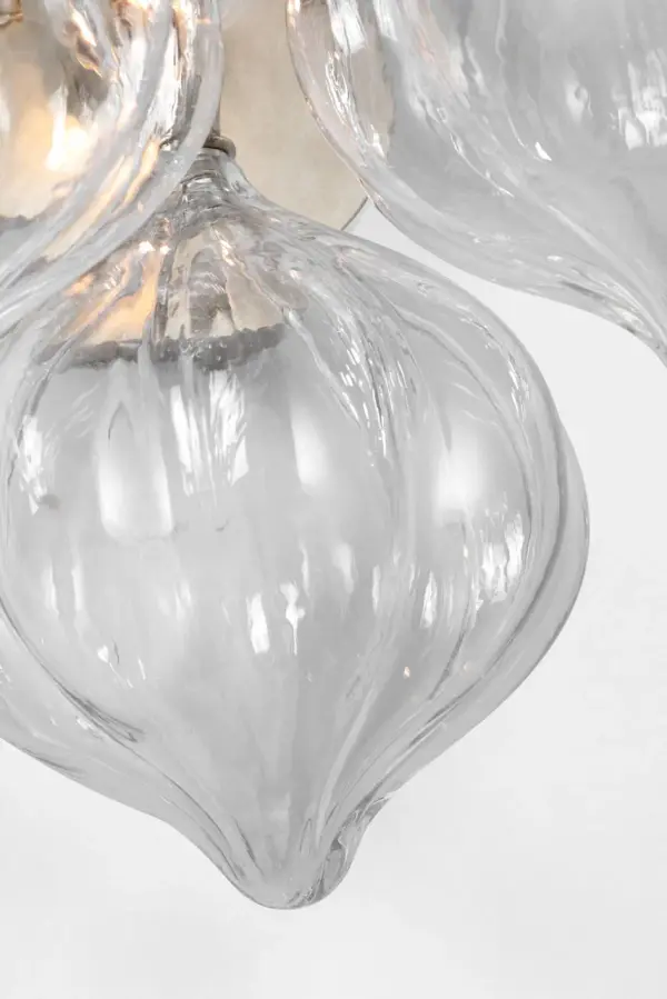 Caselli 15" Sconce in Burnished Silver Leaf with Clear Glass - Image 9