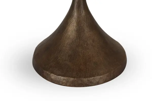 Alberto 17" Cordless Accent Lamp in Antique Bronze Leaf with Linen Shade - Image 3