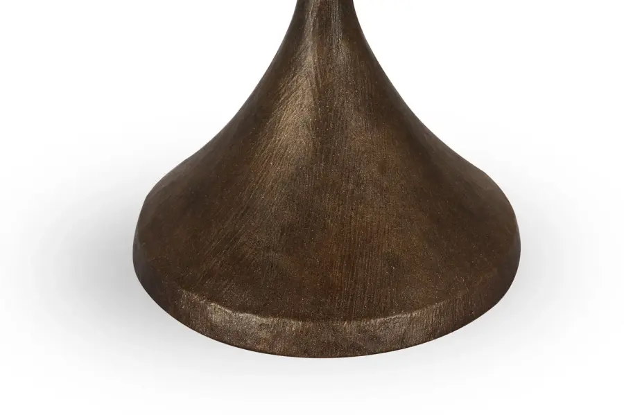 Alberto 17" Cordless Accent Lamp in Antique Bronze Leaf with Linen Shade - Image 3