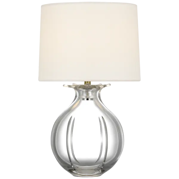 Mona 13" Cordless Accent Lamp in Clear Glass with Linen Shade - alternate view