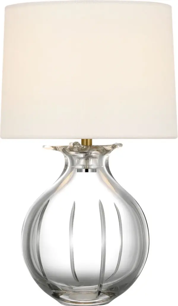 Mona 13" Cordless Accent Lamp in Clear Glass with Linen Shade - Image 5