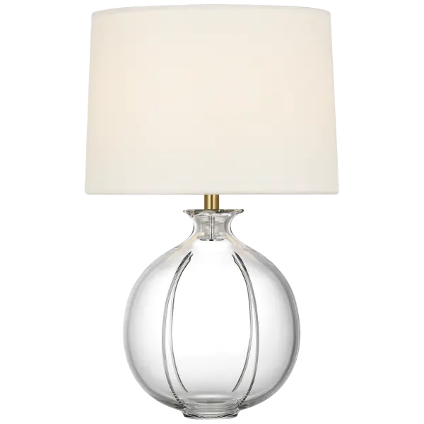 Mona 27" Cordless Table Lamp in Clear Glass with Linen Shade - alternate view