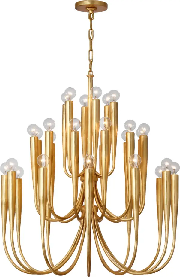 Acadia 30" Medium Chandelier in Antique Gold Leaf - Image 1