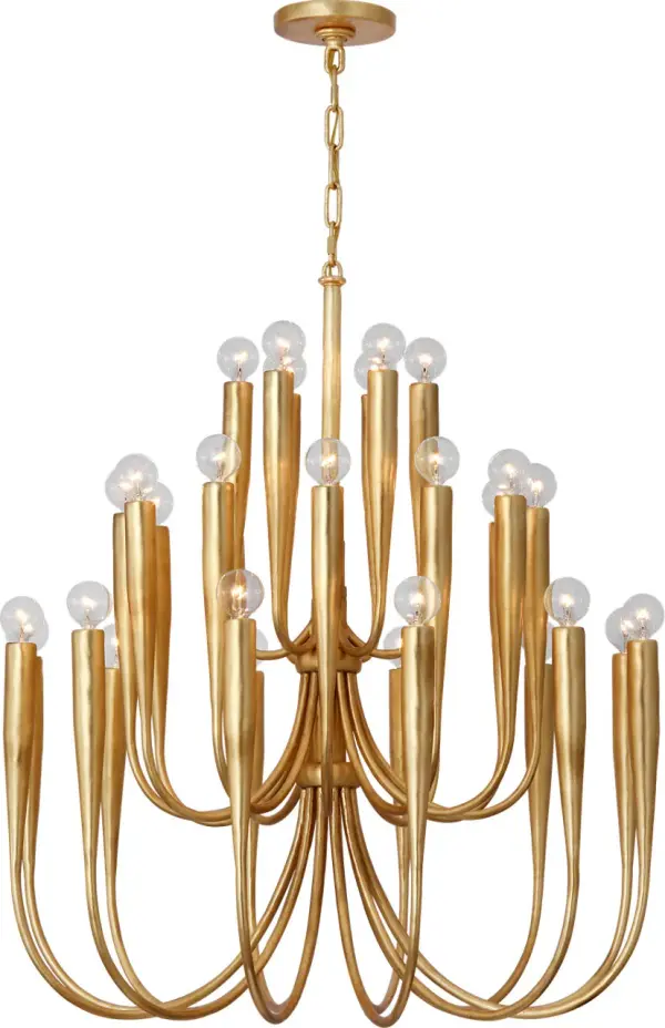 Acadia 30" Medium Chandelier in Antique Gold Leaf - Image 3