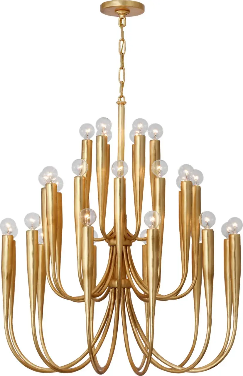 Acadia 30" Medium Chandelier in Antique Gold Leaf - Image 3