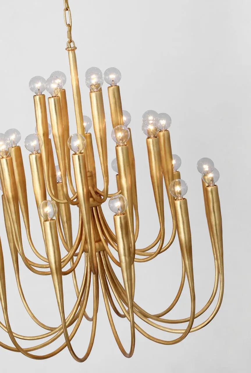 Acadia 30" Medium Chandelier in Antique Gold Leaf - Image 5