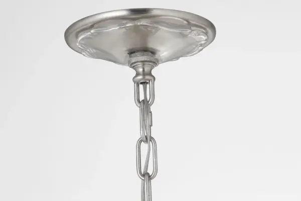 Caselli 36" Basket Chandelier in Burnished Silver Leaf with Clear Glass - Image 7