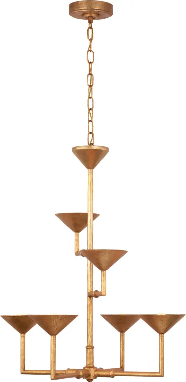 Elegant Traditional Chandelier with Luxurious Gold Leaf Finish - Image 1