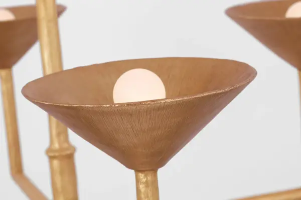 Elegant Traditional Chandelier with Luxurious Gold Leaf Finish - Image 3