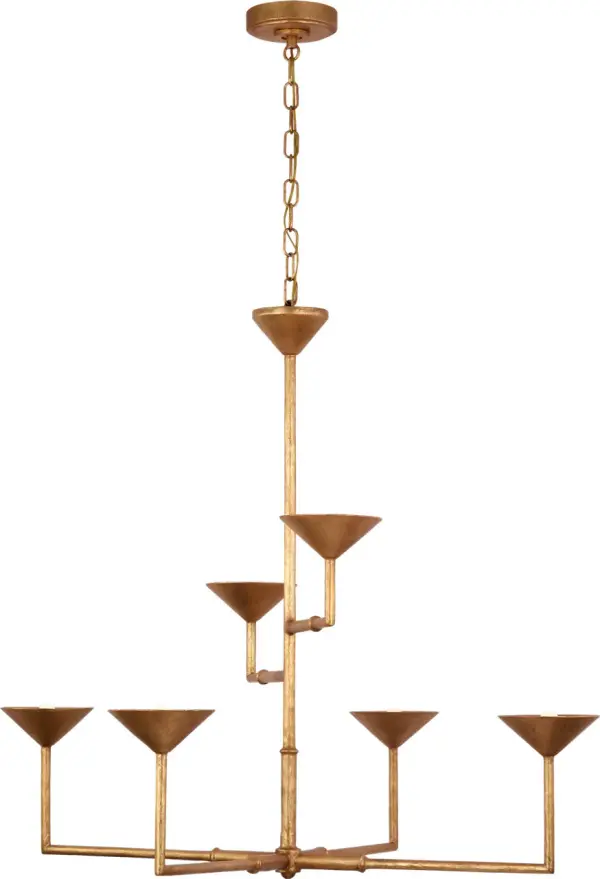 Grand Statement Chandelier with Luxurious Antique Gold Finish - Image 1