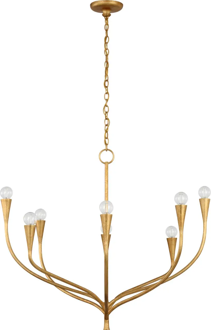 Sophisticated Linear Chandelier with Warm Antique Gold Finish - Image 1