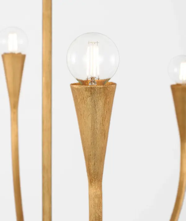 Sophisticated Linear Chandelier with Warm Antique Gold Finish - Image 4