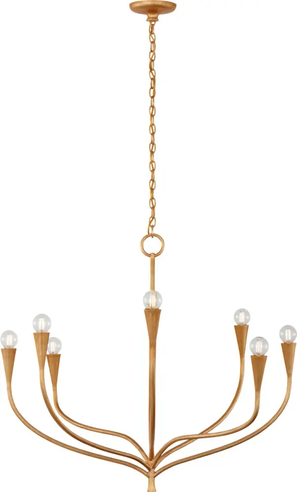 Sophisticated Linear Chandelier with Warm Antique Gold Finish - Image 5