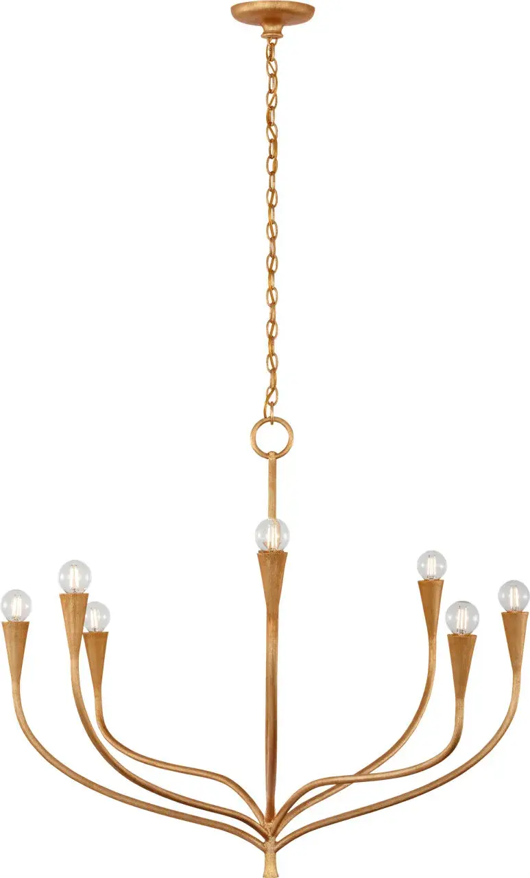 Sophisticated Linear Chandelier with Warm Antique Gold Finish - Image 5