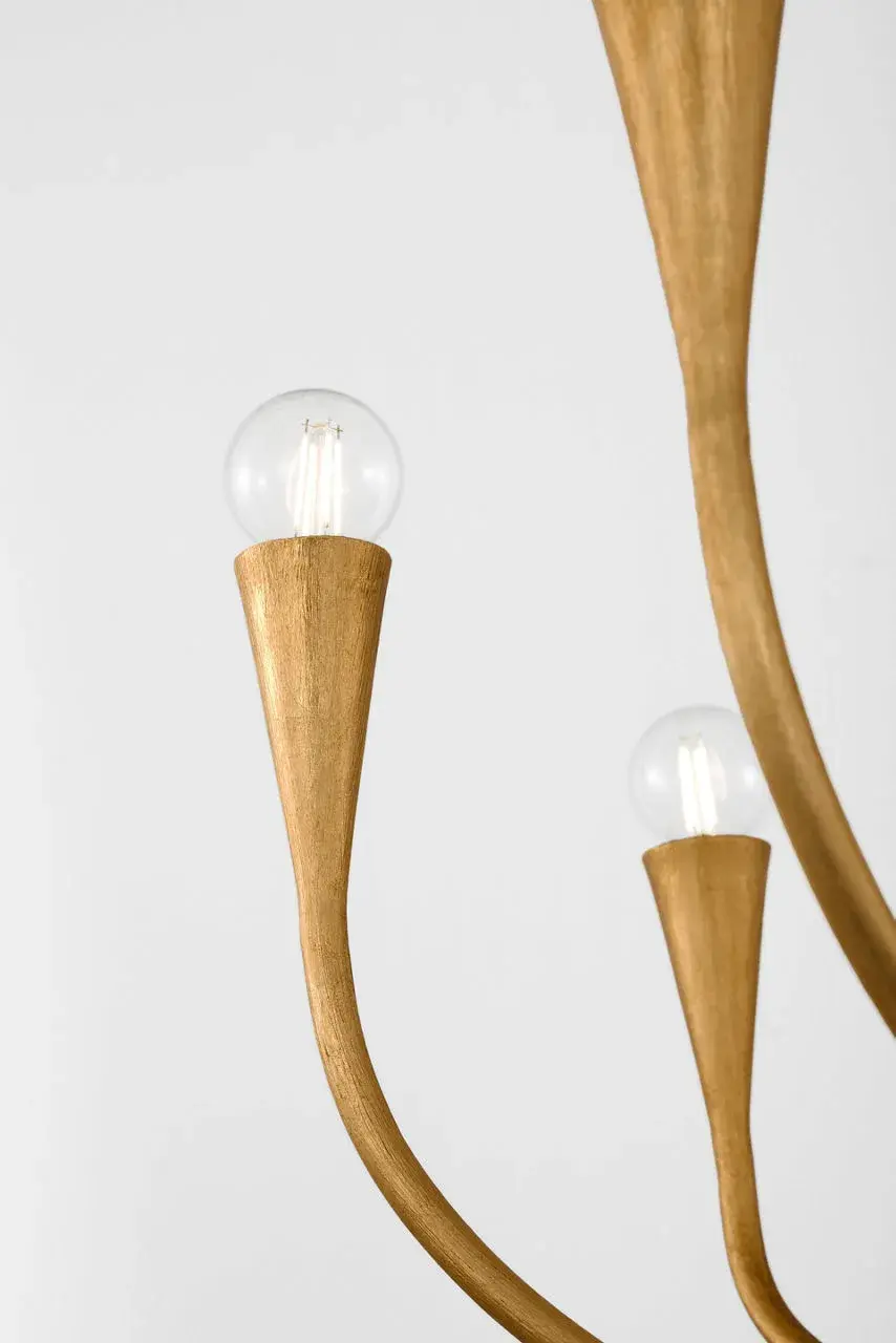 Sophisticated Linear Chandelier with Warm Antique Gold Finish - Image 7