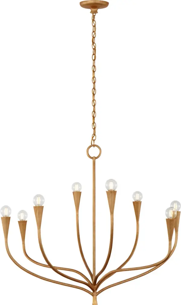 Sophisticated Linear Chandelier with Warm Antique Gold Finish - Image 8