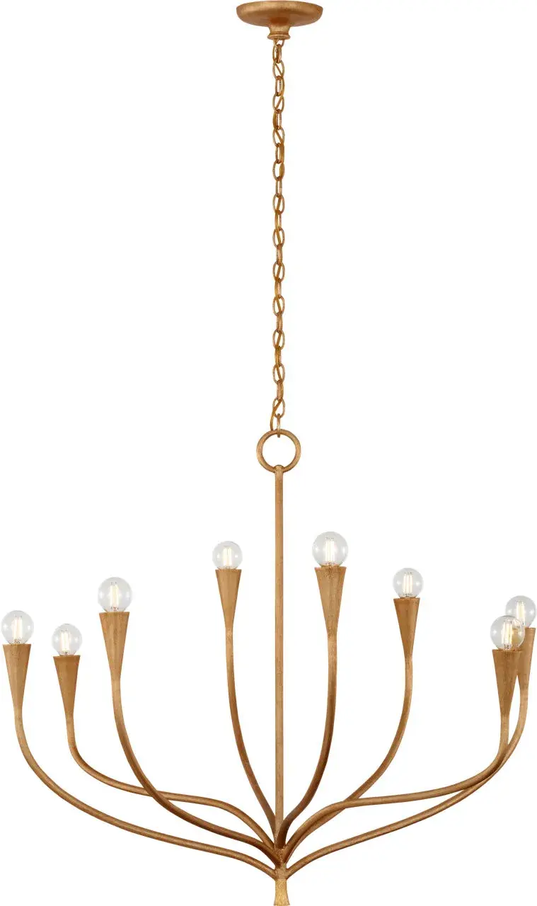 Sophisticated Linear Chandelier with Warm Antique Gold Finish - Image 8