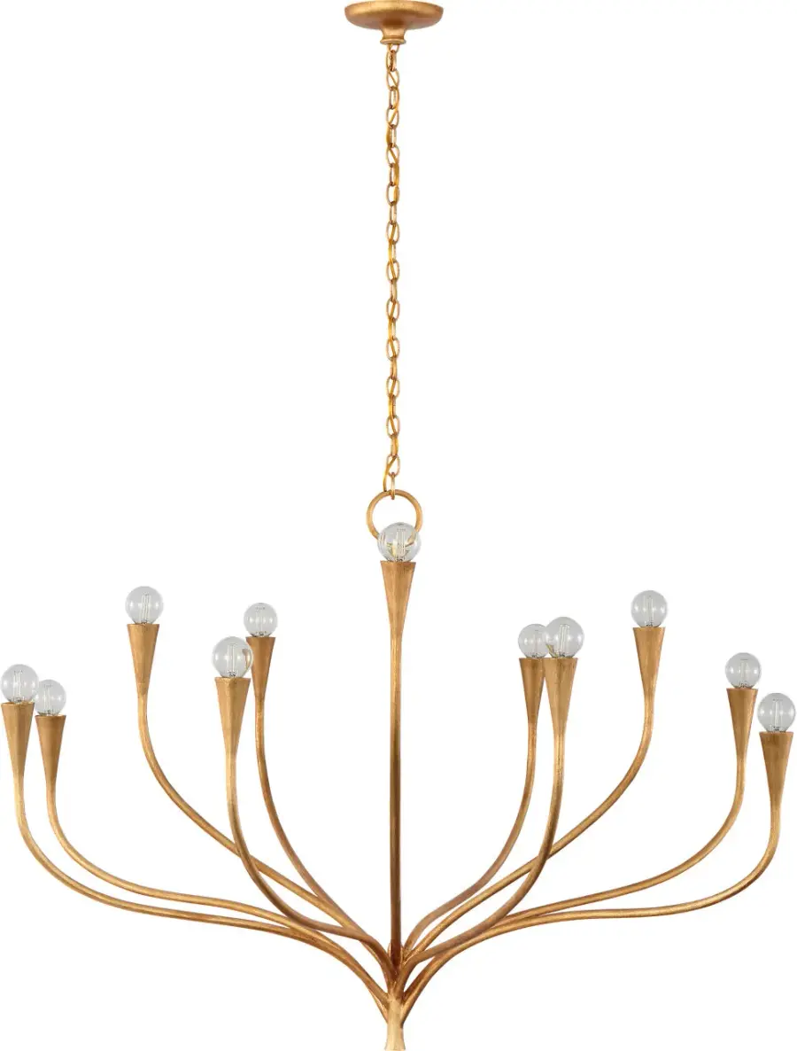 Marini 43" Chandelier in Antique Gold Leaf - Image 1