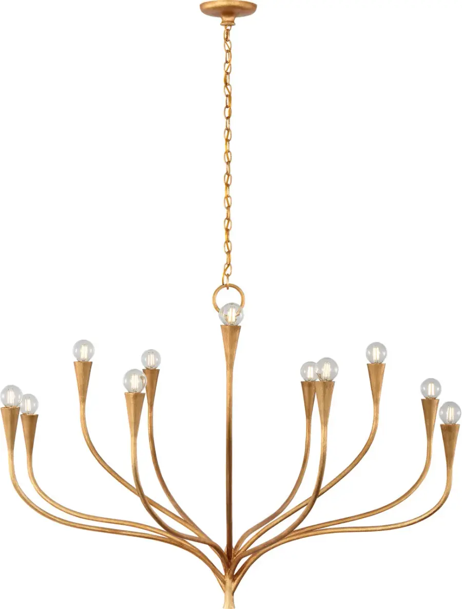 Marini 43" Chandelier in Antique Gold Leaf - Image 2