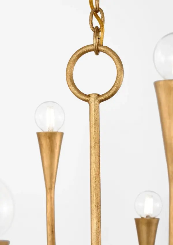 Marini 43" Chandelier in Antique Gold Leaf - Image 3